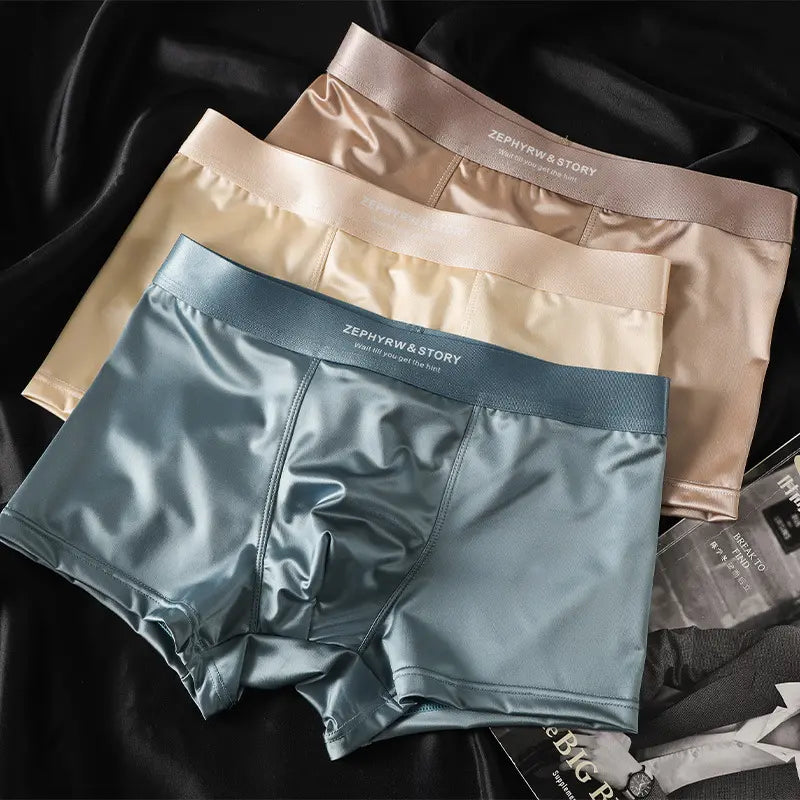 【Második termék féláron】🔥 6 db-os kiszerelés! Új férfi jégselyem boxer – könnyű, légáteresztő, szatén puhattság ☀️💨