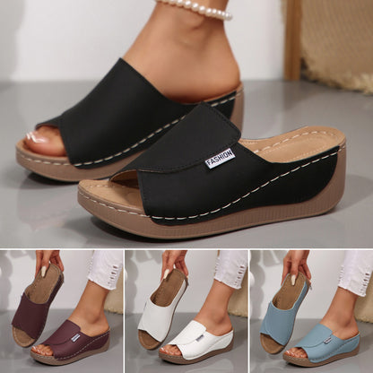 👡【36–43】2026 modern női szandál valódi bőrből, puha és vastag talppal