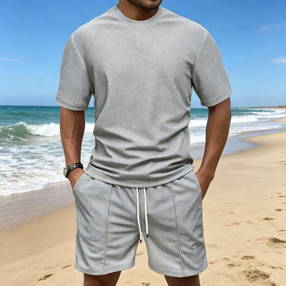 【S-3XL】Letnie, nowe, modne, szybkoschnące, oddychające, krótkie spodenki z krótkim rękawem, męskie, sportowe, 2026
