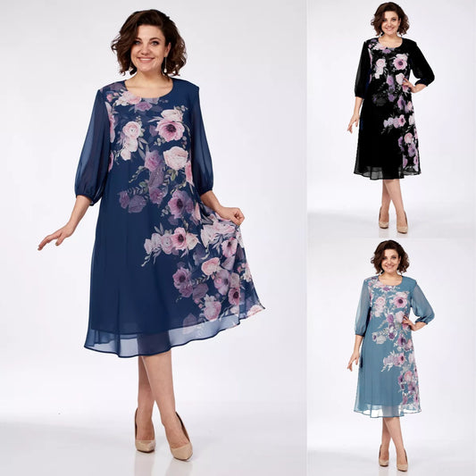 🌸💕【S-5XL】Νέο κομψό φόρεμα με φλοράλ print για την άνοιξη/καλοκαίρι του 2026🌷💃