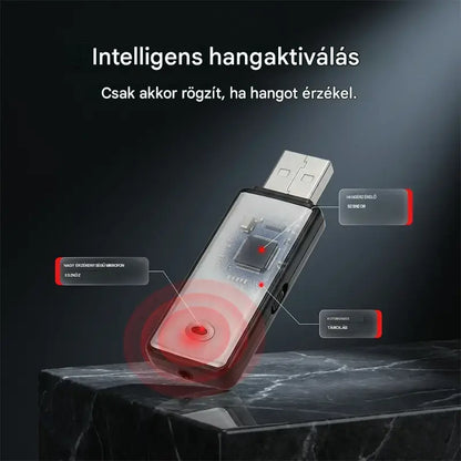 Hordozható, nagy felbontású USB hangrögzítő zajcsökkentéssel