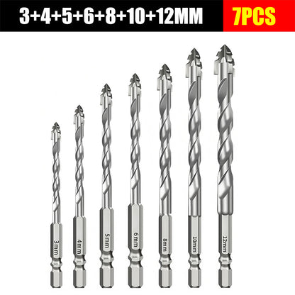 🥇【3+4+5+6+8+10+12mm】Hetedik generációs excentrikus fúrófej rendkívül kemény volfrámacélból, fogazott heggyel