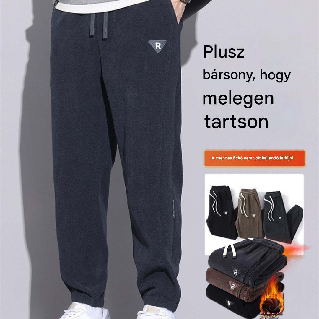 🔥【M-5XL】😎Új téli nadrág férfiaknak, plusz bársony és vastag kordbársony, meleg és lezser férfi nadrág