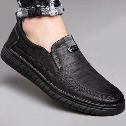 👞【Νέο στυλ φθινοπώρου/χειμώνα】Ανδρικά δερμάτινα παπούτσια με μαλακή σόλα και αντιολισθητική σόλα, από γνήσιο δέρμα