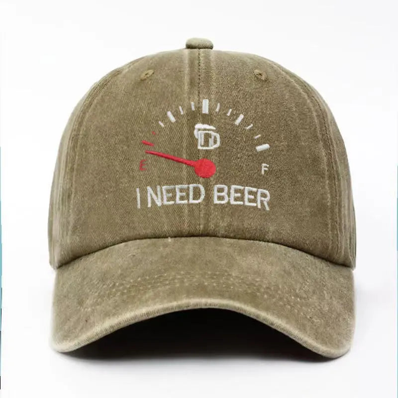 🔥 Utolsó nap az 50%-os kedvezményhez – 🍺 „Sörre van szükségem” (I NEED BEER) hímzett sapka – Uniszex, különleges sapka 🧢