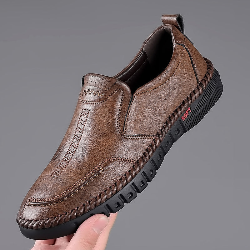 👞【39-44】Νέα ανδρικά δερμάτινα casual παπούτσια με μαλακή σόλα - αντιολισθητικά - αναπνεύσιμα