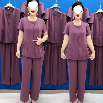 【M-4XL)】Άνετο καθημερινό σετ, στενή εφαρμογή και κομψό, διαθέσιμα και μεγάλα μεγέθη, μοντέρνο και ευέλικτο. [Τοπ + Παντελόνι]