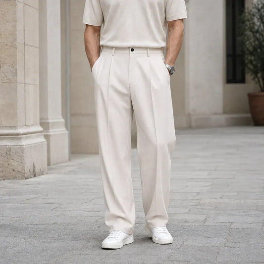 👖 50% kedvezmény! 🔥 Laza szabású férfi nyári nadrág (40-120 kg), jégselyem anyagból, gyorsan száradó, laza, egyenes szárú.