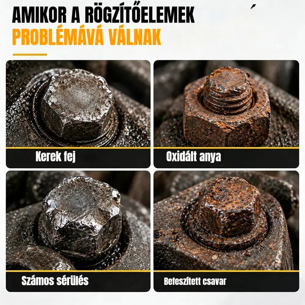 🛠️ Professzionális megoldás a beragadt csavarokhoz! Sérült anya- és csavareltávolító készlet (14 részes)! Rendkívül tartós CrMo acél · Csúszásmentes profil · Hordtáskával!