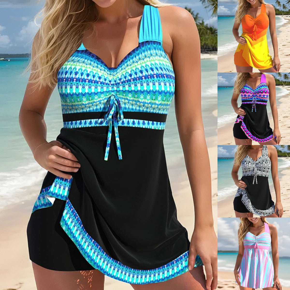 🏖️【S-5XL】【✨Top + Spodnie】2026 damski zestaw kostiumów kąpielowych z nadrukiem