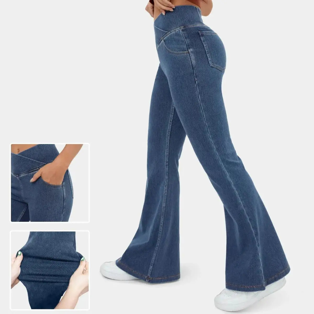 ✨👖【XS-4XL】Női, magas derekú elasztikus farmernadrág