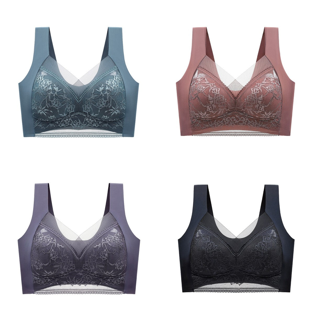 🔥【4 darabos】👙【40-110 KG】Kényelmes varrat nélküli csipke melltartó