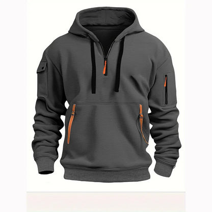 🧑【S-5XL】Prémium férfi ruházat – Bestsellerek, férfi kerek nyakú kapucnis pulóver, őszi-téli sláger