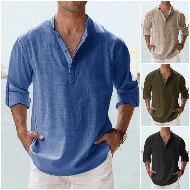 🤩【50% popust】【S-5XL】Moška srajca iz bombaža in lanu