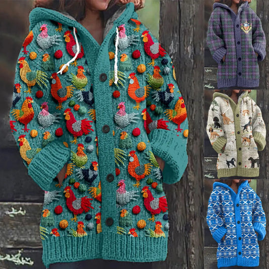 ❄️【S-5XL】 Új, kényelmes, vintage stílusú gyapjú kötött kardigán kabát