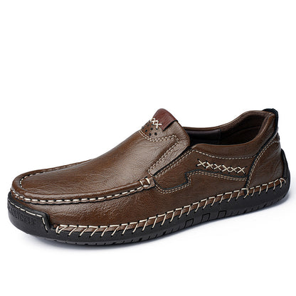 【Buty męskie sprzedają się dobrze】【38-48】Przeszywane, płaskie, skórzane buty codzienne, mokasyny męskie w dużych rozmiarach