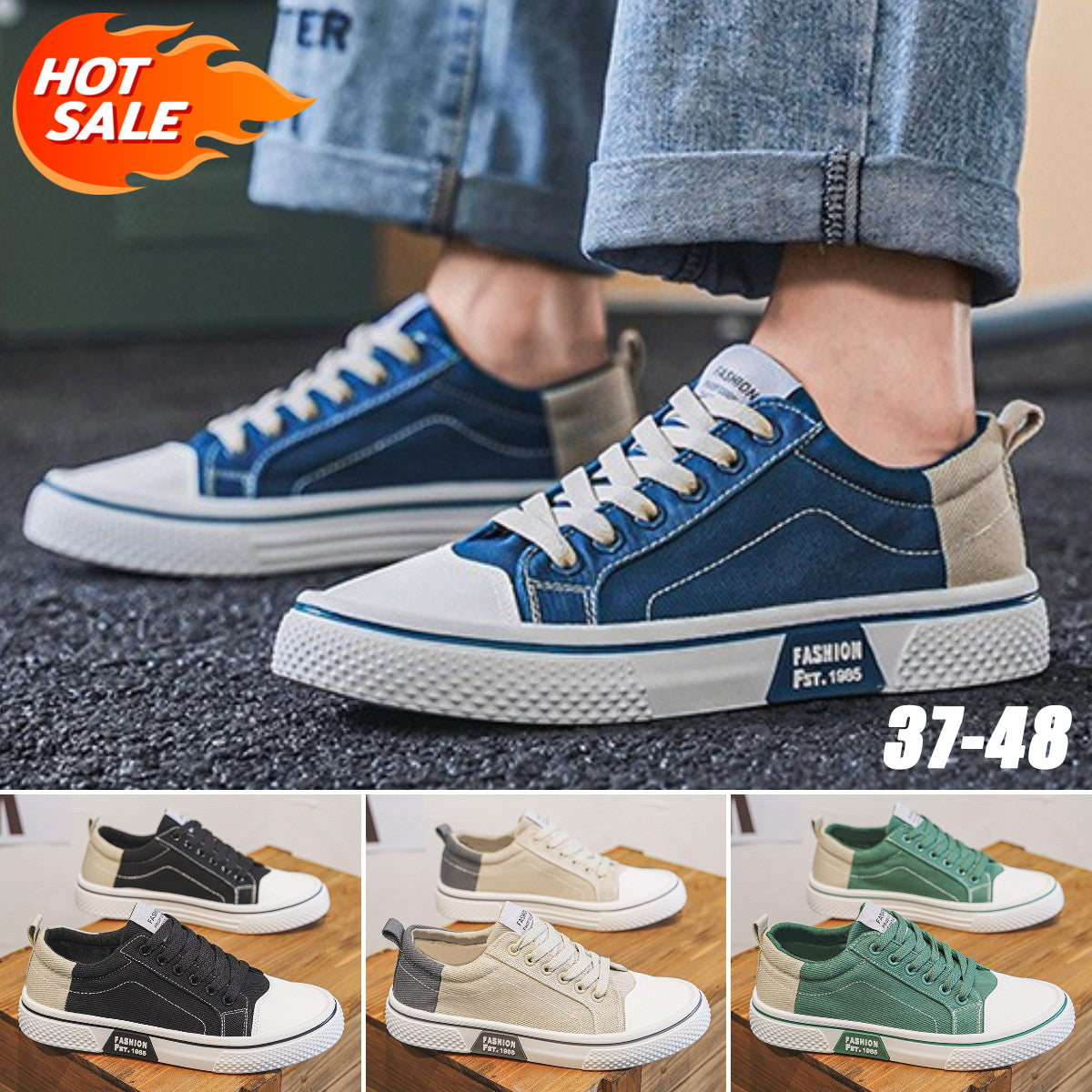✨👟 (37-48) Muške platnene cipele ljeto, udobne i prozračne, mekani potplat i svestrane.