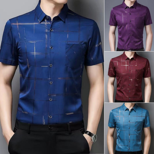 🧊🧊(M-4XL) Férfi nyári jégselyem ing