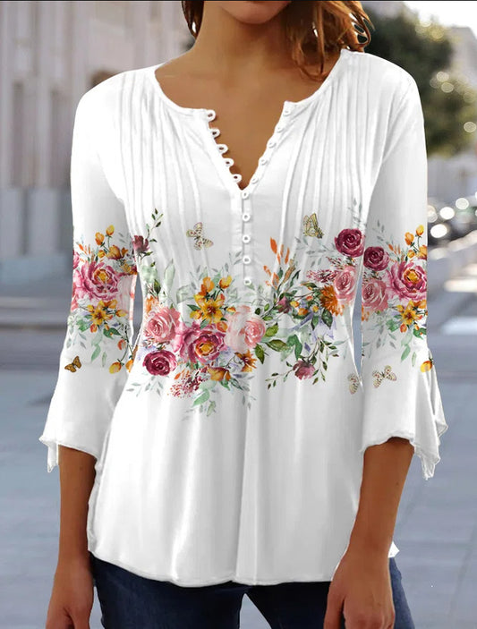 😍【Oferta ograniczona czasowo】Stylowa damska koszulka z dekoltem w serek [S-5XL]