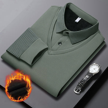 👔【M-4XL】Kétrészes műszálas póló foltvarrásos csíkokkal