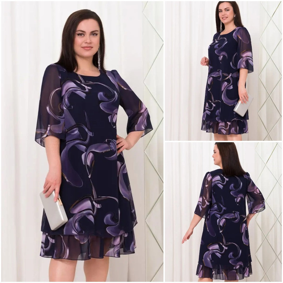💕【S-5XL】👗Új elegáns mintás ruha
