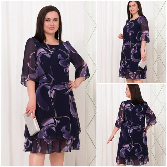 💕【S-5XL】👗Új elegáns mintás ruha
