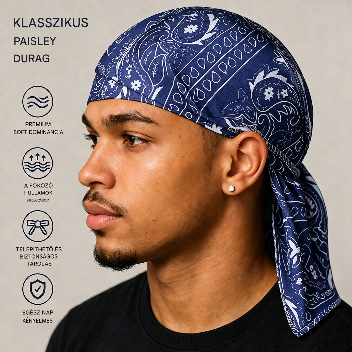 🏝【Kedvezményes csomag - 5 db】Elegáns, retro stílusú, légáteresztő selyem sapka/sál