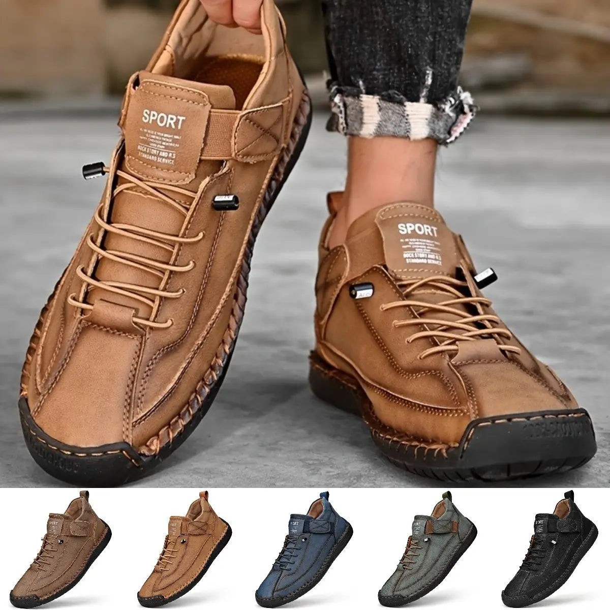 【38-48】Outdoor alkalmi lábbeli munkaruha varrott cipő férfi cipő-4350691