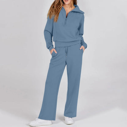 🔥【Kup jeden, drugi gratis】S–2XL Stylowy komplet casualowy, bluza z długim rękawem i szerokie spodnie