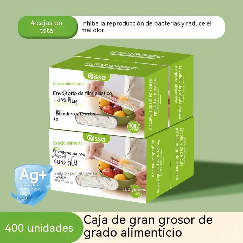 Extra vastag, 4 dobozos csomag (400 db) - 28 € - Antibakteriális, rugalmas élelmiszerfedők; eldobható, élelmiszeripari minőségű tárolózsákok konyhai vagy hűtőszekrényben való tároláshoz.