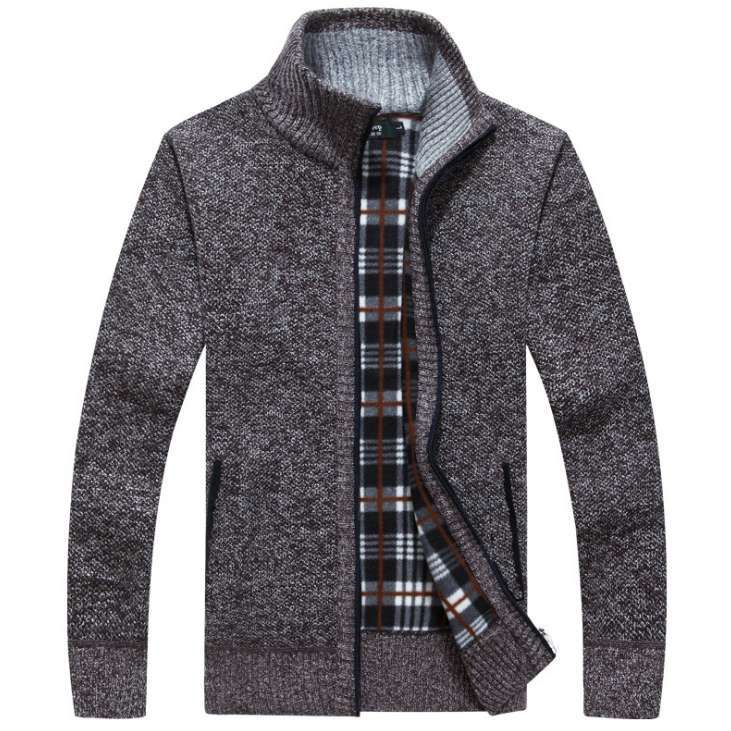 🍁 [M~3XL] Új őszi-téli férfi bő pulóver gallérral és cipzárral, nagy méretben