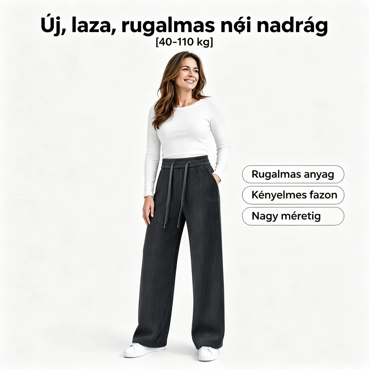 💖Új, laza, rugalmas női nadrág [40-110 kg]