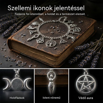 Vintage misztikus női charm karkötő – Égi, gótikus és bohó ékszer 🔮✨