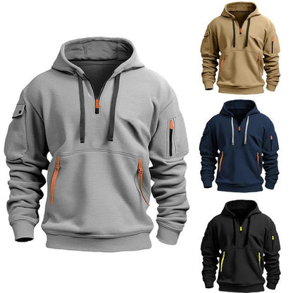 🧑【S-5XL】Prémium férfi ruházat – Bestsellerek, férfi kerek nyakú kapucnis pulóver, őszi-téli sláger