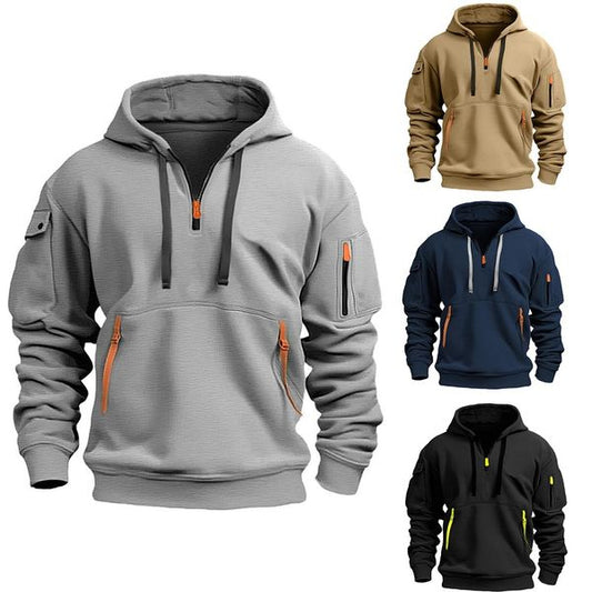 🧑【S-5XL】Prémium férfi ruházat – Bestsellerek, férfi kerek nyakú kapucnis pulóver, őszi-téli sláger