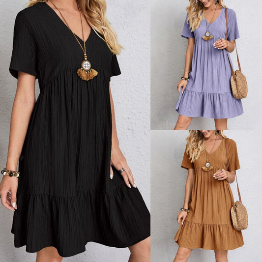 LIVRARE RATUITĂ🔥【S-3XL】Rochie largi de vara din bumbac si in, multicolor optional, casual si la moda