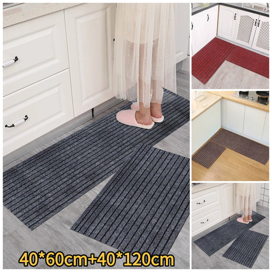 💥(40*60cm+40*120cm) Kuhinjska podloga z nedrsečimi črtami, ki vpijajo vodo in olje
