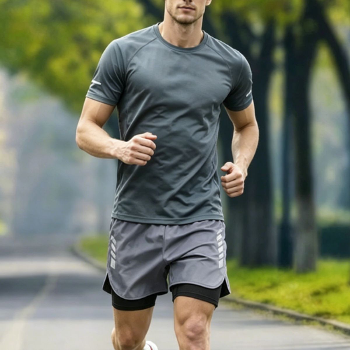 【S-5XL】Letni, nowy, szybkoschnący, sportowy kombinezon z krótkim rękawem z lodowego jedwabiu z 2026 r., odpowiedni do biegania i fitnessu