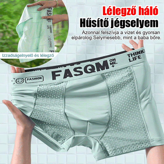 ⏰⏰【6 db】Férfi jégselyem lélegző hálós boxeralsó