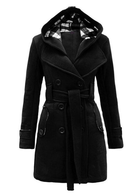 ✨🎀【S-3XL】Női középhosszú, kapucnis, meleg dzseki