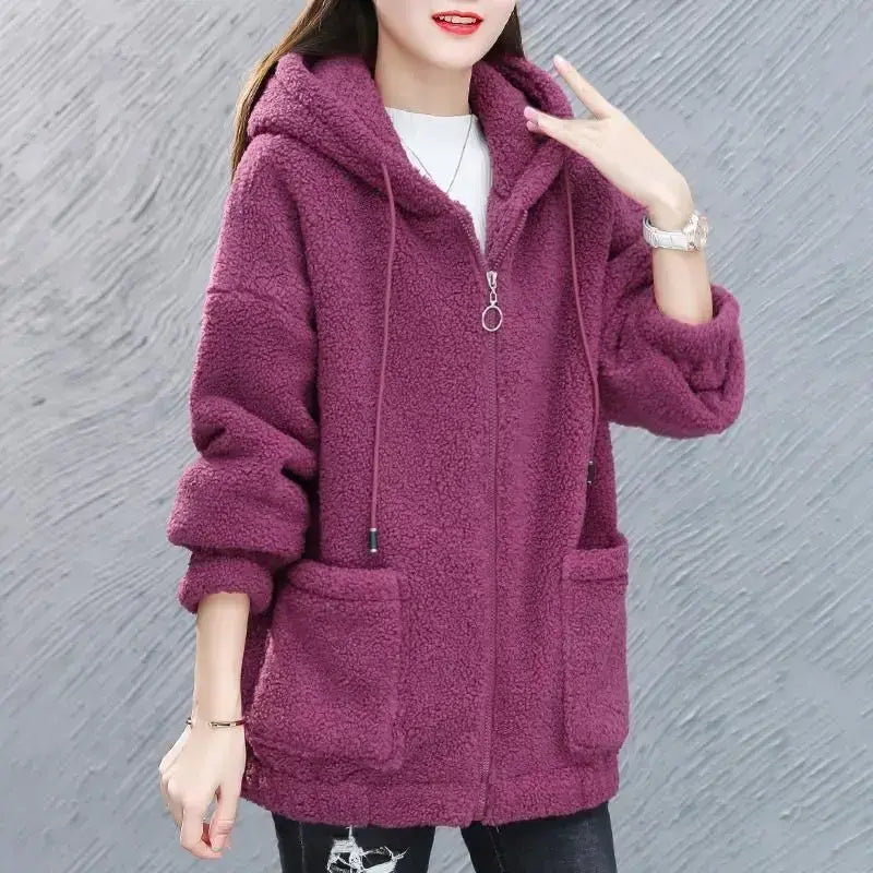 🔥✨【M-4XL】2026 Ősz/Tél Új, Divatos, Polár Bélelt, Kapucnis Női Kabát