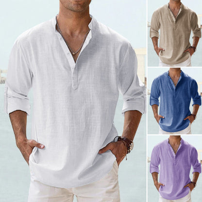 🤩【50% popust】【S-5XL】Moška srajca iz bombaža in lanu