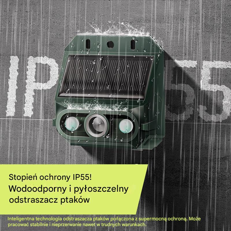 🔥Odstraszacz ptaków ultradźwiękowy zasilany energią słoneczną do użytku na zewnątrz z migającym światłem podczerwonym, z czerwoną i niebieską diodą LED-4242059