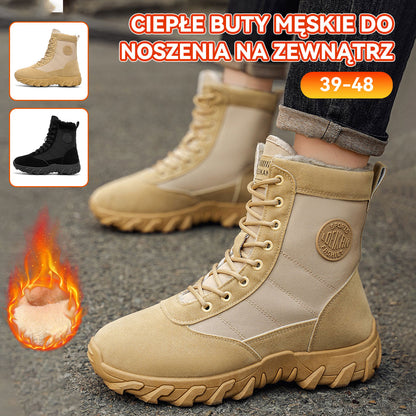 🥾【39-48】Férfi téli magas szárú munkáscsizma retró stílusban kültéri használatra, meleg, csúszásmentes és kopásálló