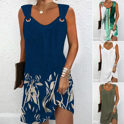 🔥🔥👗👗【50% kedvezmény】Új tavaszi és nyári ujjatlan ruha V-nyakú
