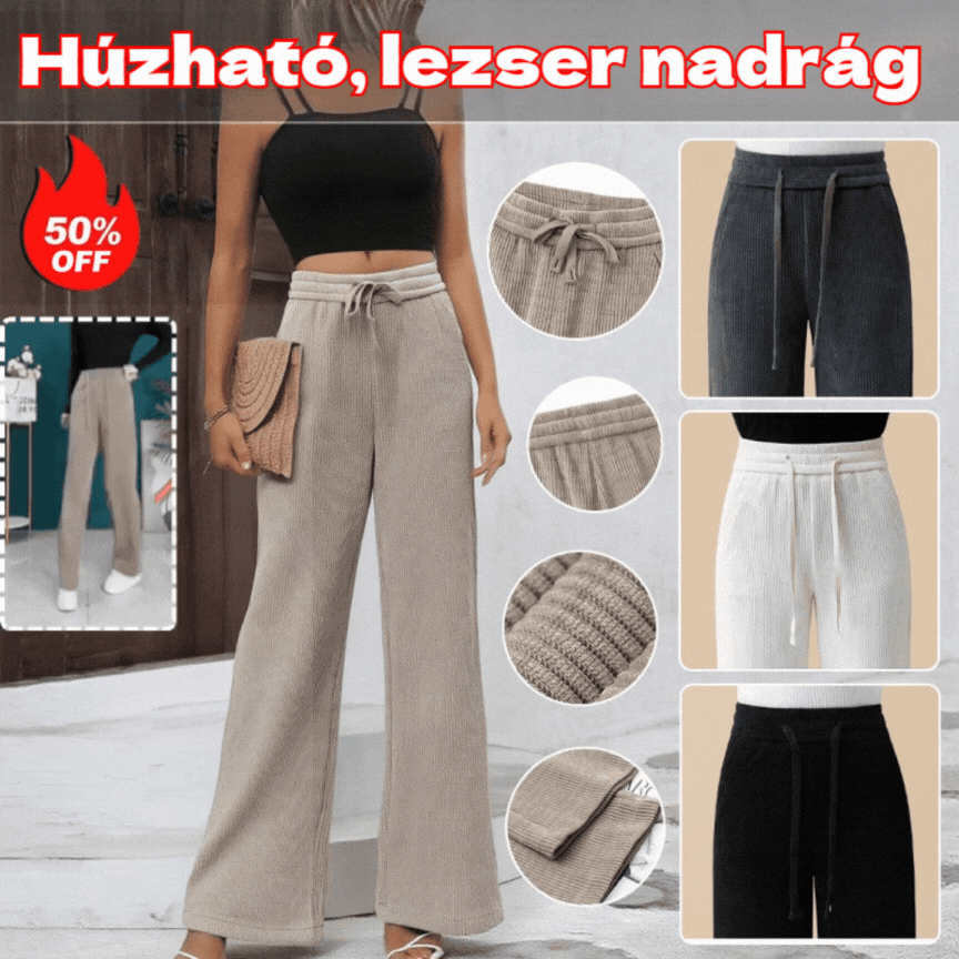 ✨✨【M-3XL】Új bársony lezser bő szárú nadrág, nagyon kényelmes viselet