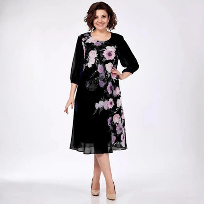 💥50% kedvezmény👗【S-5XL】❤️2026-es elegáns nyomott sifon ruha