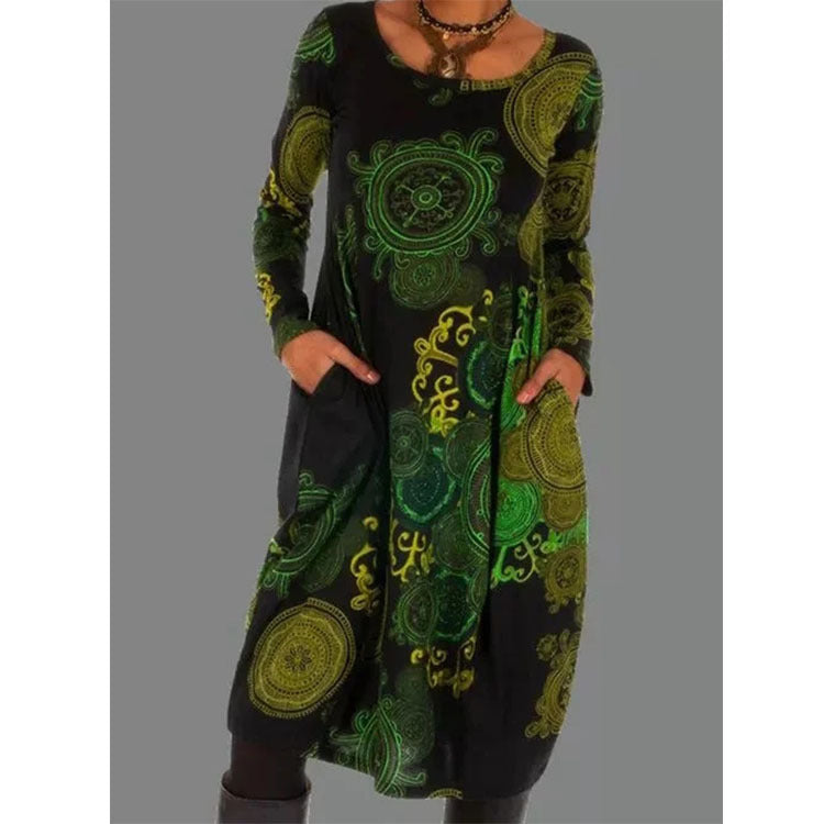 💕🔥【S-5XL】Divatos téli ruha derekán mintával