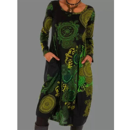 💕🔥【S-5XL】Divatos téli ruha derekán mintával