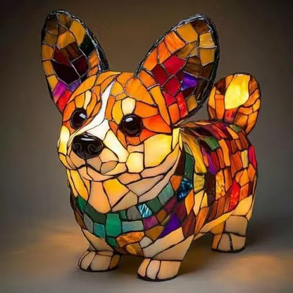😺🐶✨Gyanta díszek, LED éjszakai fény, művészet, állatszobor, kreatív dekoráció irodába, otthonra, USB porttal ellátott kapcsoló